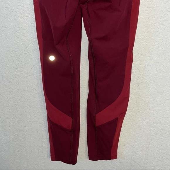 Lululemon Red Leggings With Top "Lululemon" Band Size 4 - Picture 5 of 7